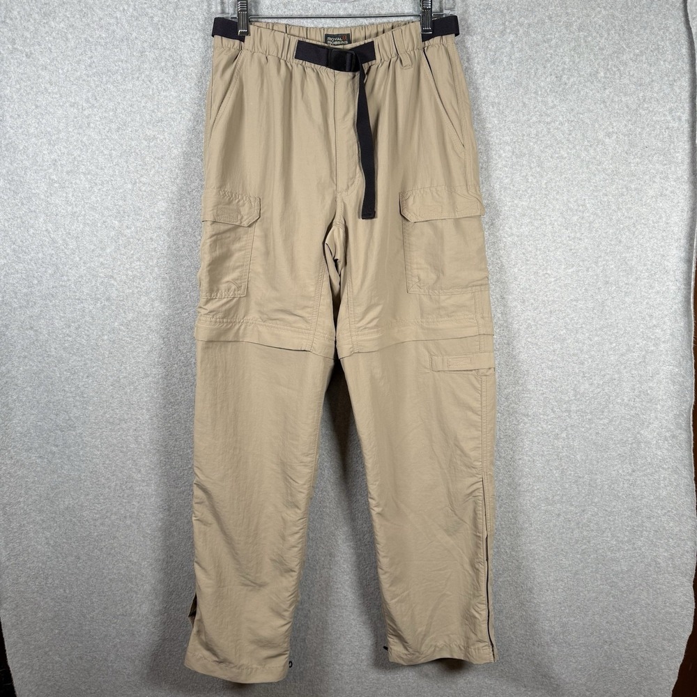 Royal robbins belted pants womens small‎ hiking convertible zip off nylon